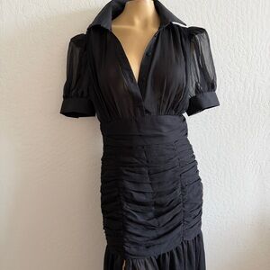 Modesees Elegant Black Sheer Dress
